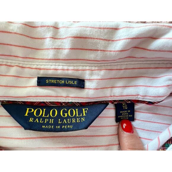 Polo Golf Ralph Lauren Cotton Stretch Lisle Striped Golf Polo Shirt Size XL - Picture 4 of 8